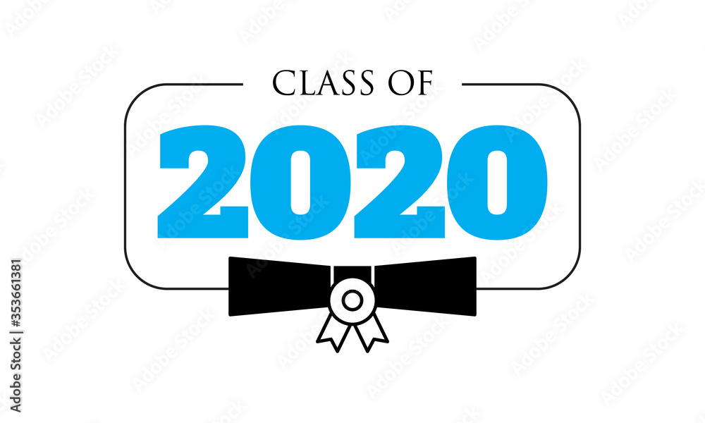Class of 2020, lettering for greeting, congratulation event, party, high school or college graduate, invitation card Class of 2020, lettering for greeting, congratulation event, party, high school or college graduate, invitation card