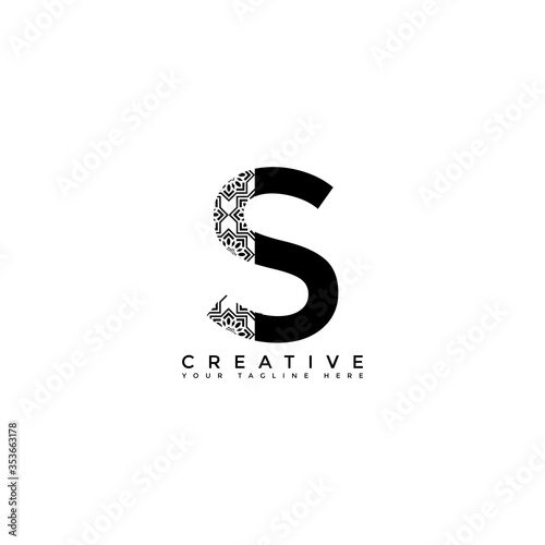INITIAL S LETTER LUXURY ORNAMENT MONOGRAM LOGO