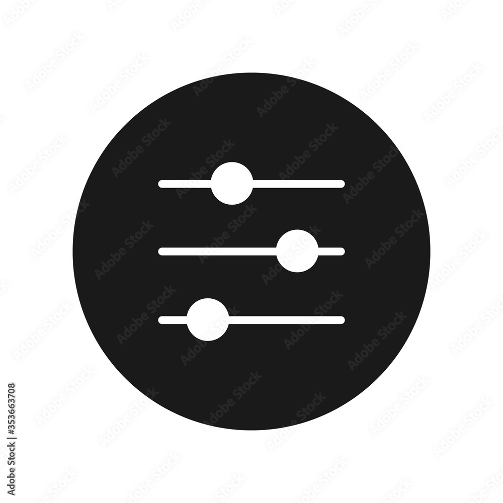 Horizontal adjustment button icon vector illustration. Adjustment music line vector icon. Horizontal adjustment button icon vector illustration. Adjustment music line vector icon.