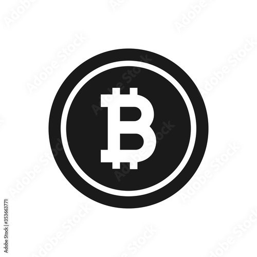 Bitcoin flat vector icon. Crypto currency coin. Cryptocurrency emblem. Web and Internet money logo. 
