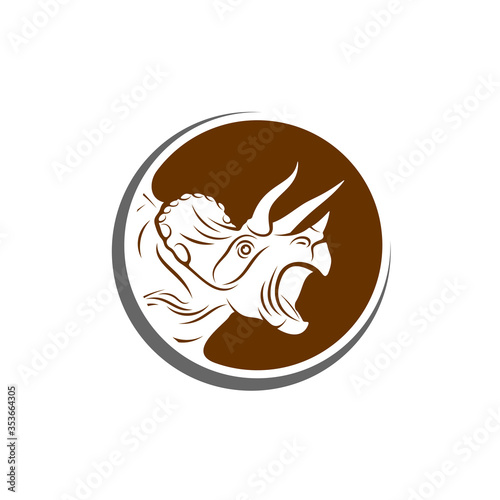 Triceratops dinosaurs logo design vector. Icon Symbol. Template Illustration