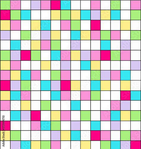 Colorful abstract geometric seamless pattern. Vector pixel backgound