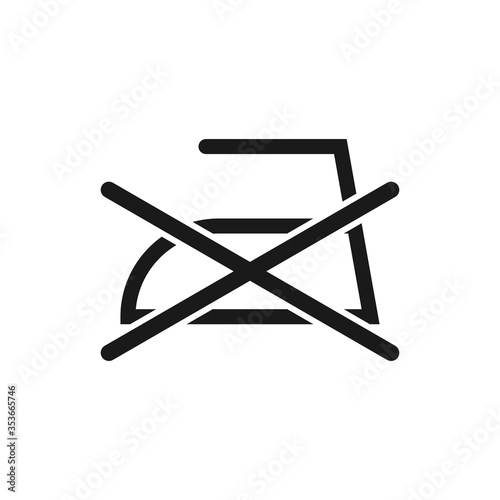 Laundry icon do not iron symbol isolated on white background. Washing sign.