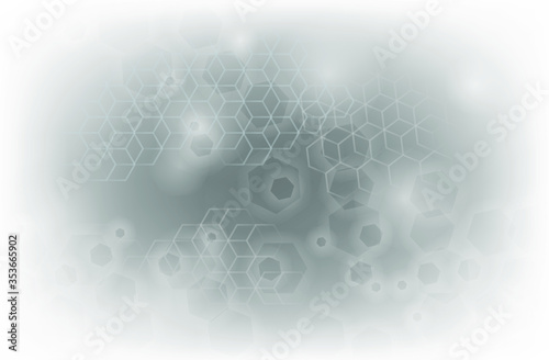 Hexagon black and white wallpaper for copywriting space, Honeycomb Science fiction concept design