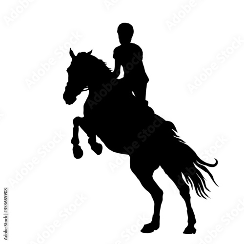 equestrian competitions, show jumping, women riders on horses, vector isolated images on a white background