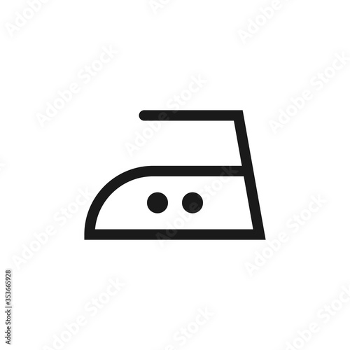 Laundry icon iron medium temperature symbol sign  isolated on white background. Washing sign.