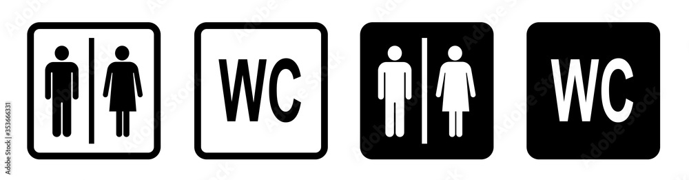 Toilet sign. Restroom door pictograms. WC. WC icon . Bathroom symbols . Vector male and female. Sanitary . Toilet sign. Restroom door pictograms. WC. WC icon . Bathroom symbols . Vector male and female. Sanitary .