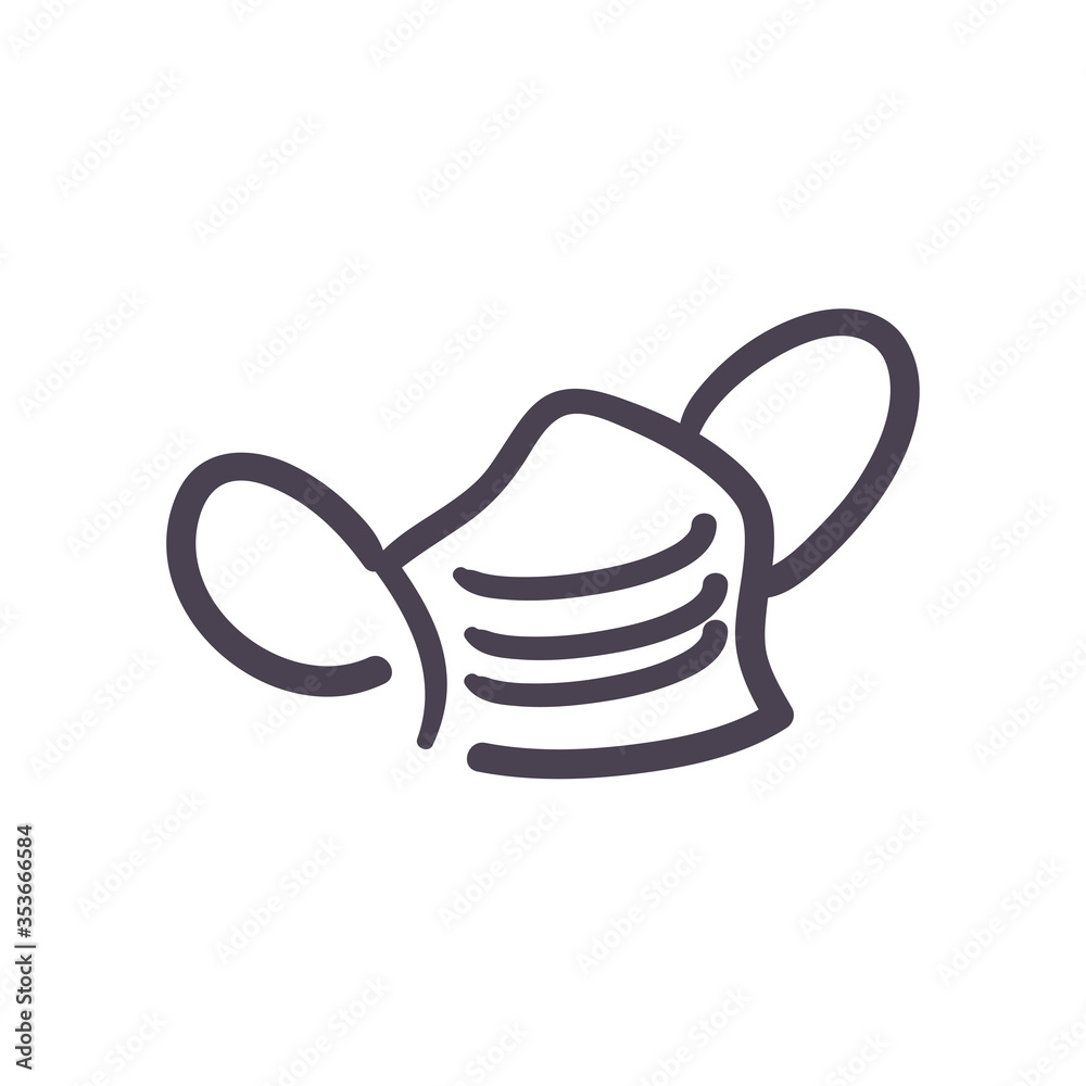 Medical mask line style icon vector design Medical mask line style icon vector design
