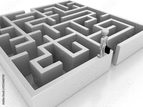 3D Maze with Cartoon Character