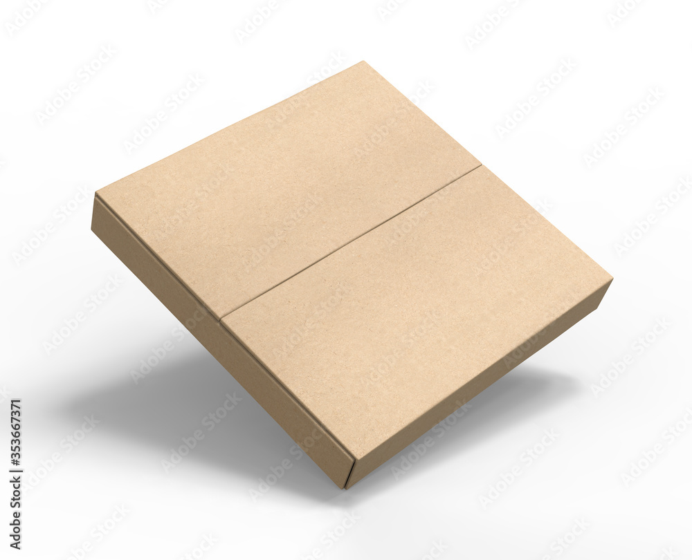 Blank easy fold mailer box for branding and mock up design, 3d render illustration. Blank easy fold mailer box for branding and mock up design, 3d render illustration.