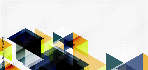 Geometric abstract background, mosaic triangle and hexagon shapes. Trendy abstract layout template for business or technology presentation, internet poster or web brochure cover, wallpaper