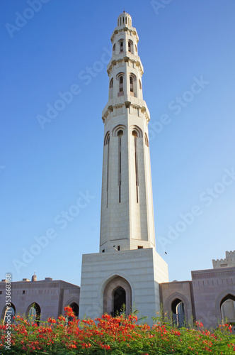 Minarett der Sultan Qaboos Moschee in Maskat - Oman