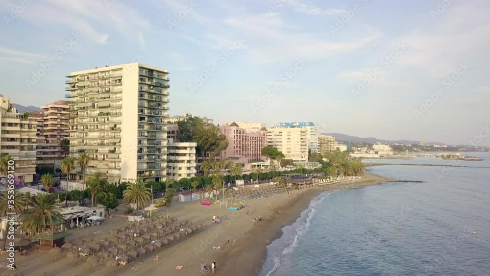 Aerial cityscape of Marbella by the sunset, Spain Aerial cityscape of Marbella by the sunset, Spain