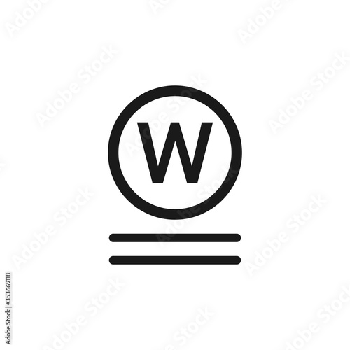 Laundry icon isolated on white background. Wet clean very delicate symbol. Washing sign.
