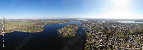 Bild auf Leinwand Aerial view of Werder City island in the River Havel with the town's oldest quarter