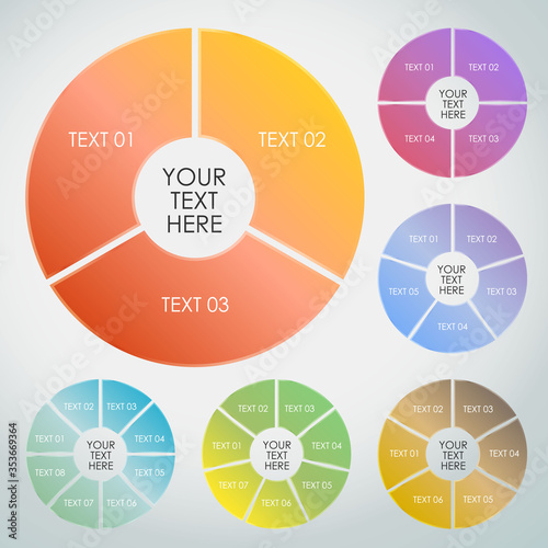 Infographic - pie chart with different number segments