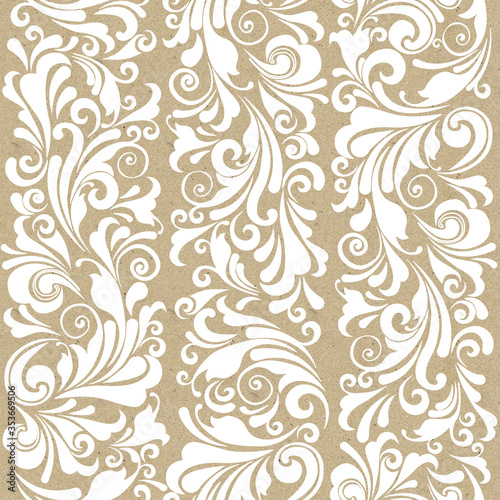 Seamless ornate baroque beige, old fashioned, color pattern
