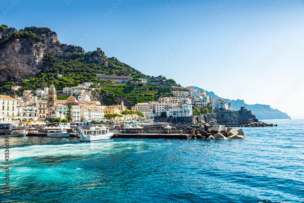 Naklejka premium View of the Village of Amalfi, Amalfi Coast, Italy