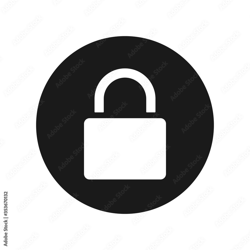 Flat padlock vector icon isolated on white background. Lock icon. Flat padlock vector icon isolated on white background. Lock icon.
