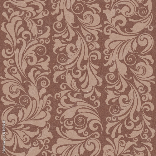 Seamless ornate baroque, old fashioned, color pattern