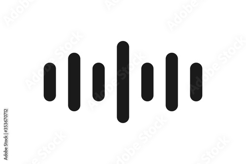 Vector sound wave icon isolated on white background. 