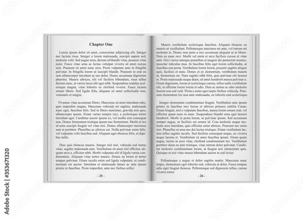 Fototapeta premium Realistic open book. Vector illustration on white background