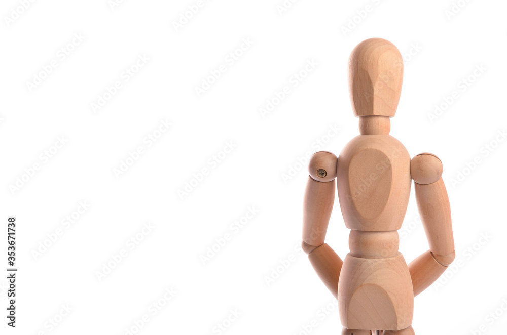 Wooden figure mannequin posing in action isolated on white background. Wooden figure mannequin posing in action isolated on white background.