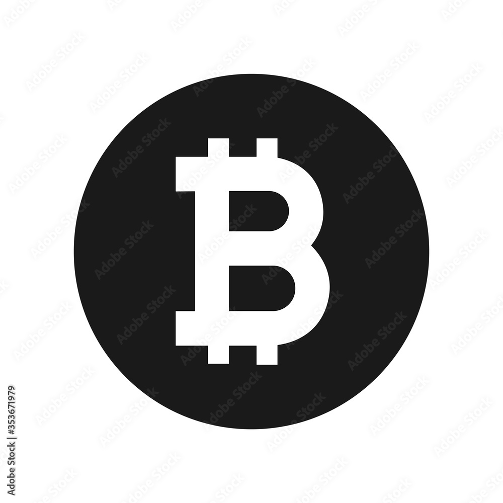 Vector flat bitcoin currency icon. Modern digital money sign illustration. Vector flat bitcoin currency icon. Modern digital money sign illustration.