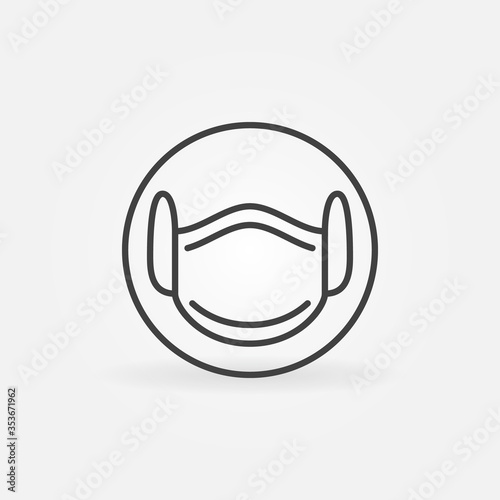 Medical Face Mask linear vector concept icon or logo element