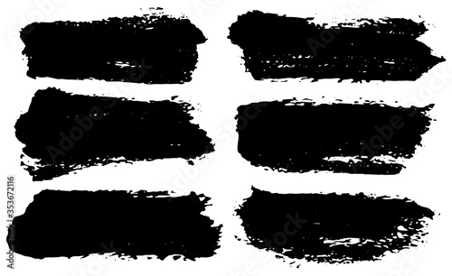 Collection of paint splash. Vector set of brush strokes. Isolated on white background. Grunge strokes	
