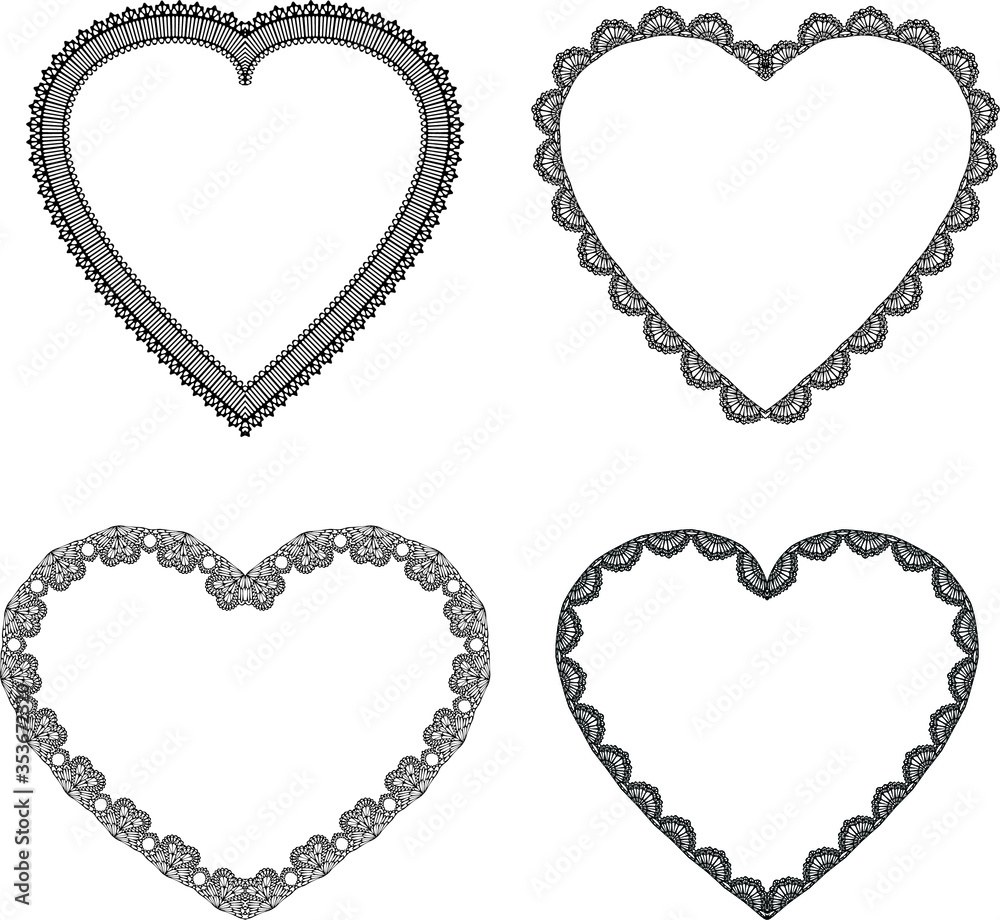 valentines day lace hearts set valentines day lace hearts set
