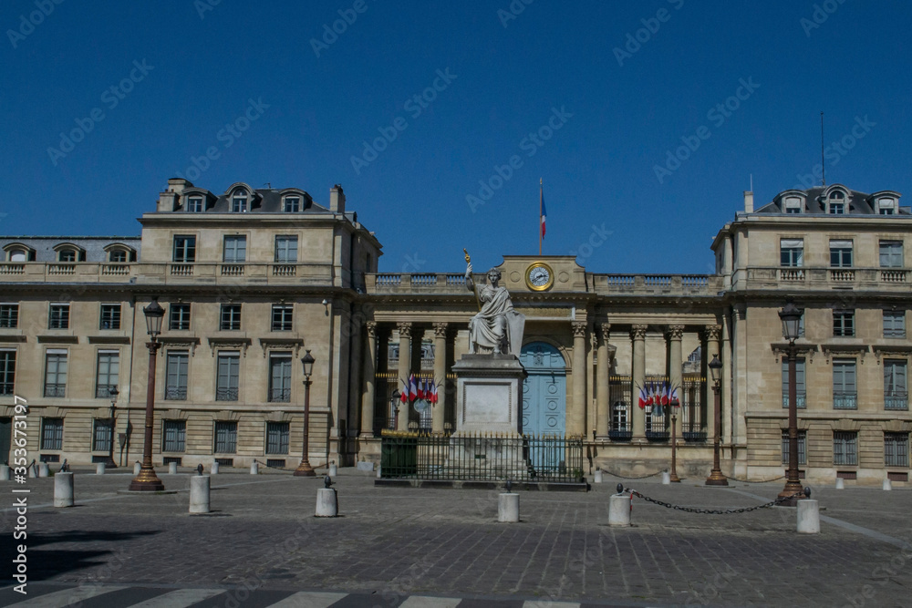 square with monument and Orsay Museum in Paris