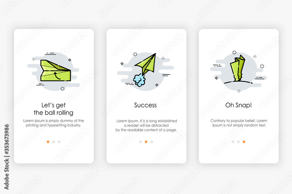 Onboarding screens design in getting started and doing concept. Modern ...