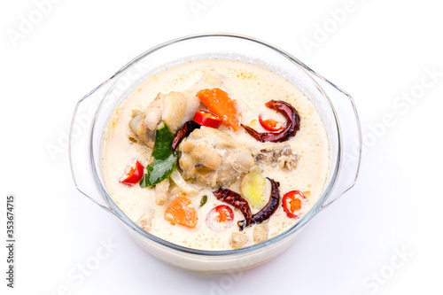 Chicken coconut soup Thai food isolated