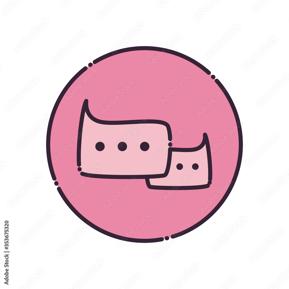Communication bubbles with points fill style icon vector design Communication bubbles with points fill style icon vector design