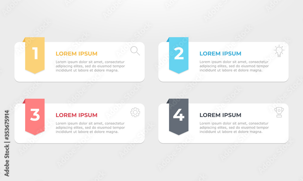 Simple infographic looks distinctive and modern. Business concept with 4 steps. Simple infographic looks distinctive and modern. Business concept with 4 steps.