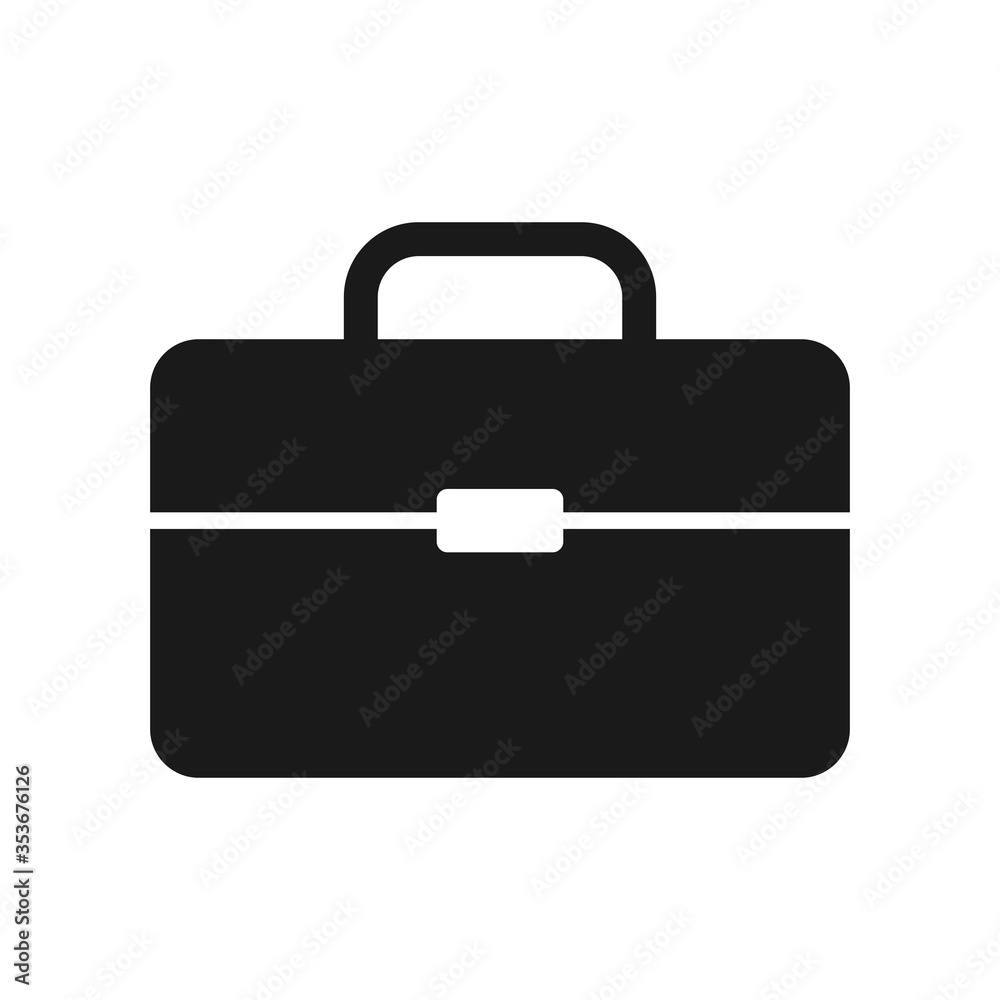Flat vector briefcase icon for website and graphic design isolated on white background. Flat vector briefcase icon for website and graphic design isolated on white background.