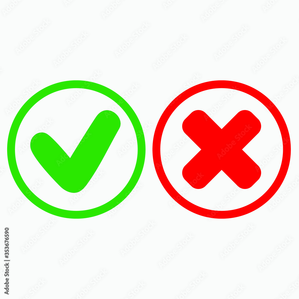 tick and cross buttons tick and cross buttons