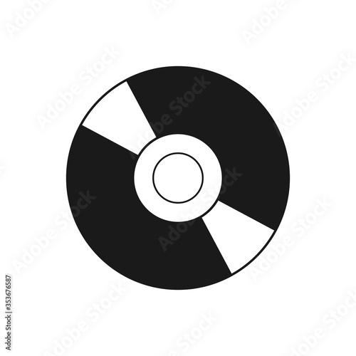 CD vector icon. Compact disk vector illustration isolated on white background.