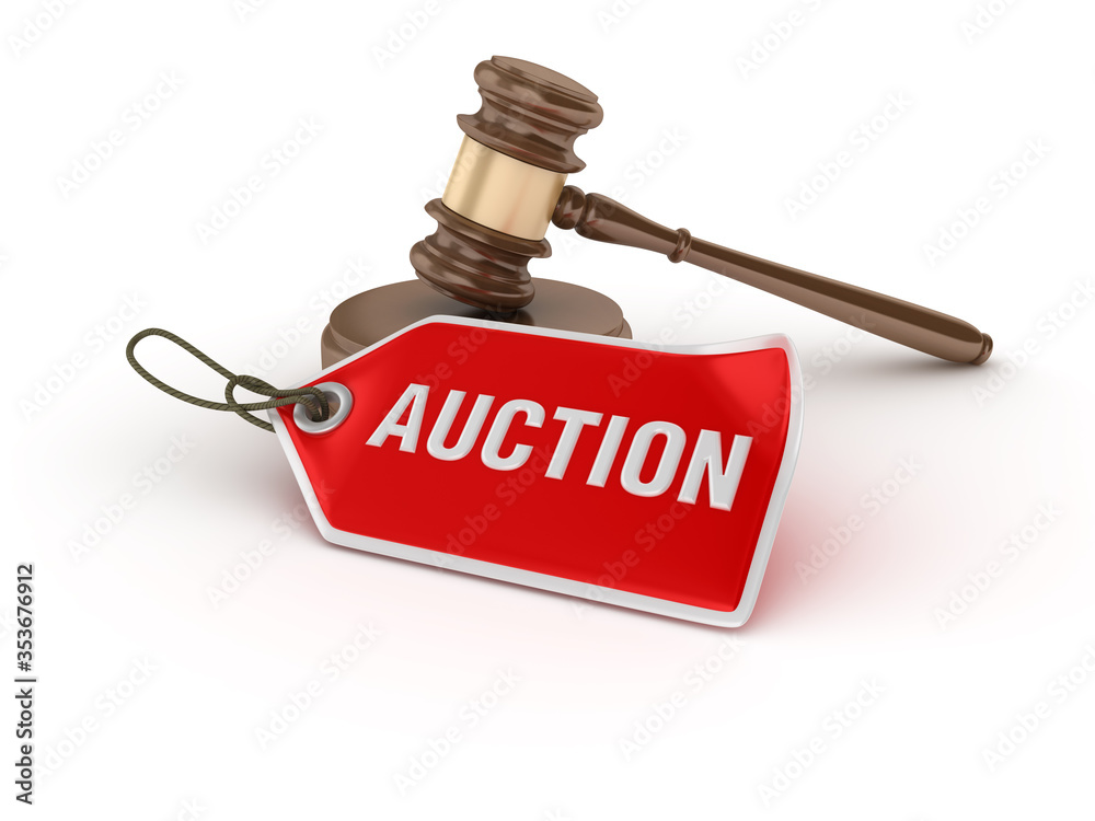 Legal Gavel with Auction Tag