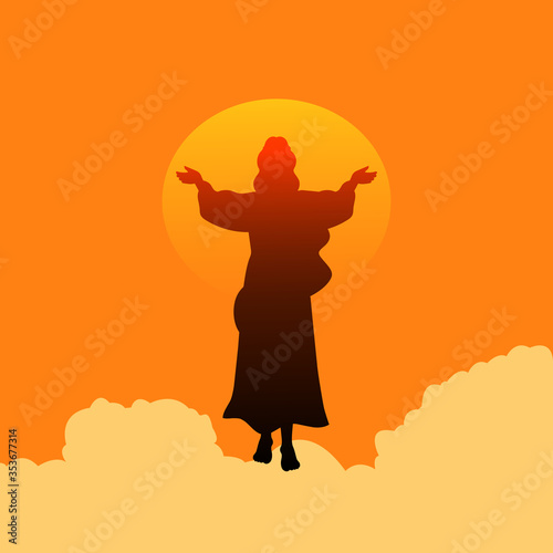 Jesus Christ raising His hands, for the ascension day of Jesus Christ theme
