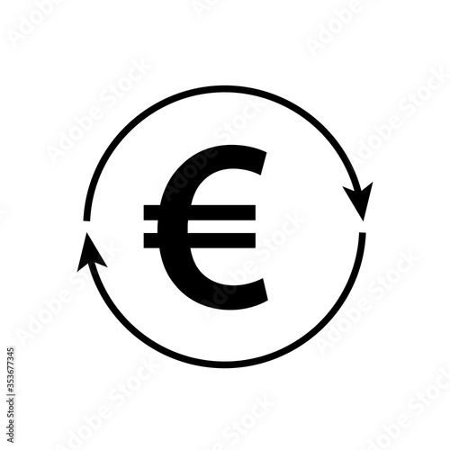 Flat vector convert icon. Currency exchange flat icon. Money convert . Euro icon.