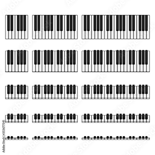 Isolated piano keyboard set. Vector illustration.