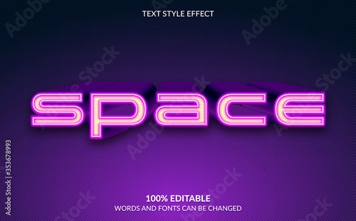 Editable Text Effect, Space Text Style