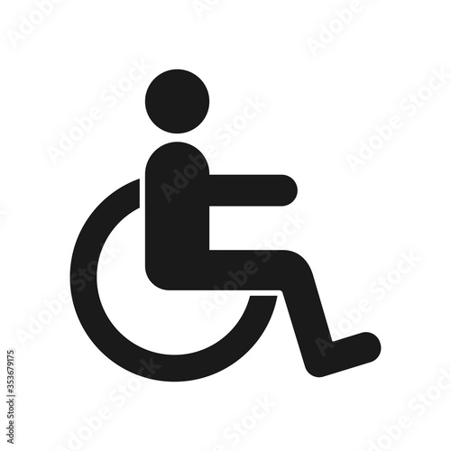 Disabled handicap vector icon. Disabled person sign. Mark disability. man on wheelchair vector icon. 