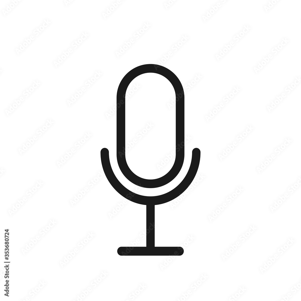 Microphone icon vector illustration  logo template for many purpose.  Isolated on white background.