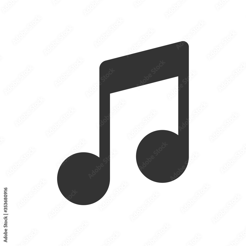 Music note vector icon isolated on white background. Music note vector icon isolated on white background.