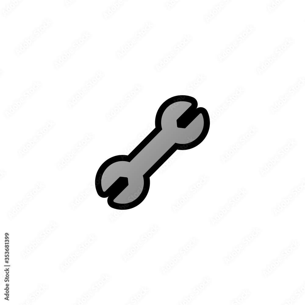 Wrench Vector Icon. Isolated Metal Wrench Cartoon Style Emoji, Emoticon Illustration Wrench Vector Icon. Isolated Metal Wrench Cartoon Style Emoji, Emoticon Illustration