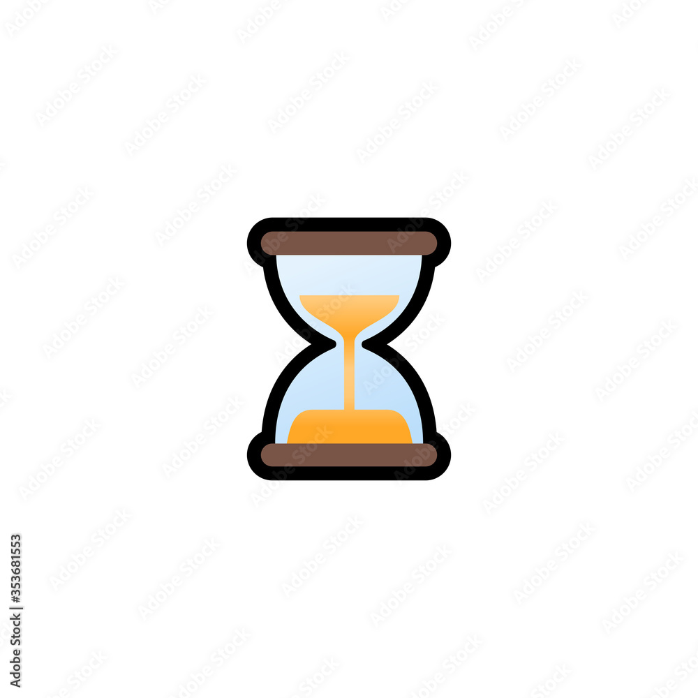 Hourglass with Flowing Sand Vector Icon. Isolated Clock Cartoon Style Emoji,  Emoticon Illustration Stock-vektor | Adobe Stock