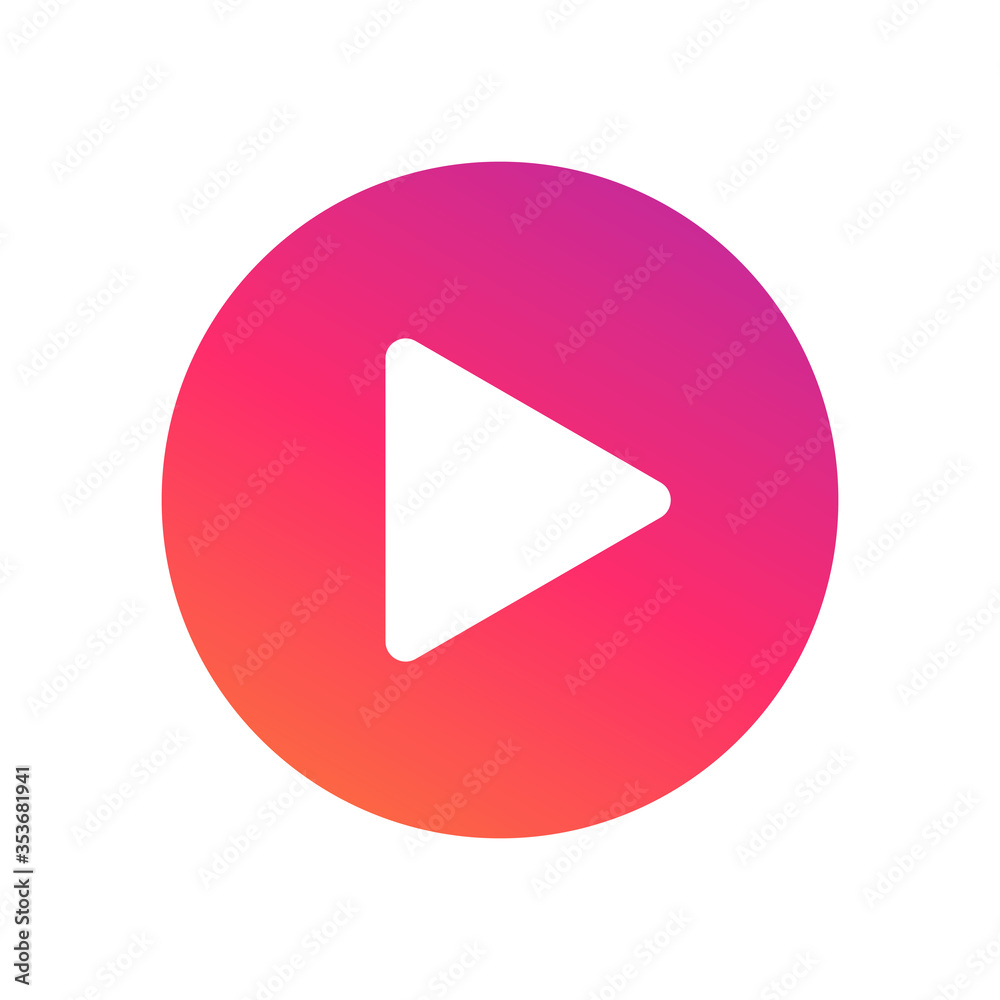 Video play vector icon isolated on white background. Video play social network icon. Video play vector icon isolated on white background. Video play social network icon.